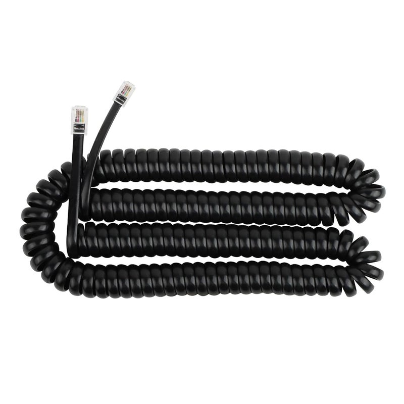 Uvital 16FT Black Telephone Cords for Landline Phones(Coiled Length: 2FT), 1 Pack RJ9 Phone Line Cord, Telephone Handset Cord, 4P4C Plug Phone Cords for Landline - Image 1